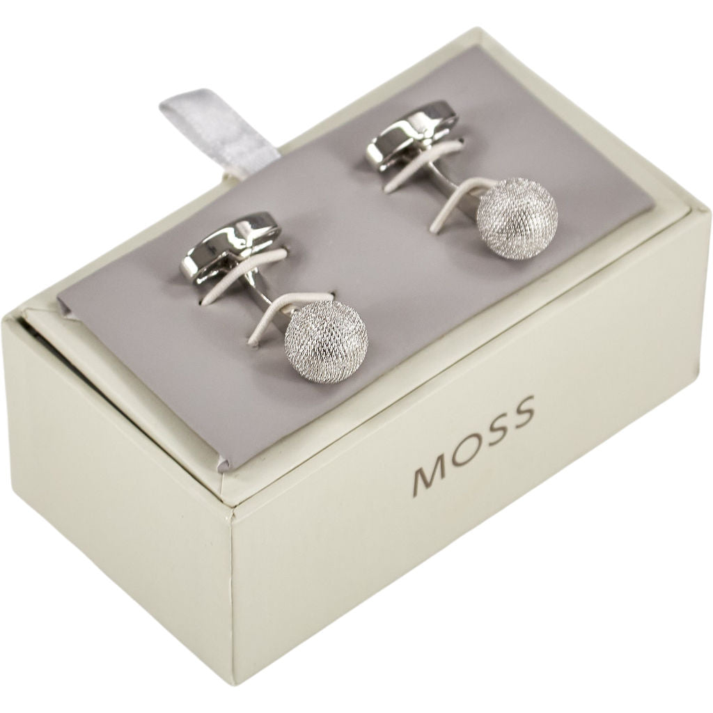 Moss Silver Textured Cufflinks