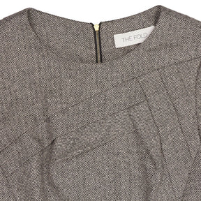 The Fold Grey Herringbone Dress