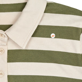 Baukjen Green Stripe Long Sleeve Polo Shirt