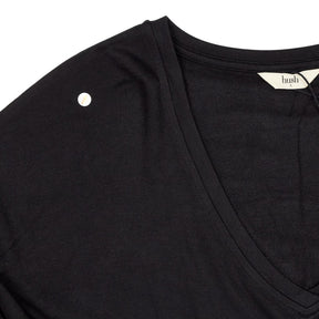 Hush Black V Neck Wide Jersey Top