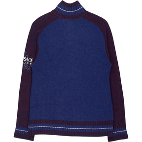 Versace Sport Blue Burgundy Wool Jumper