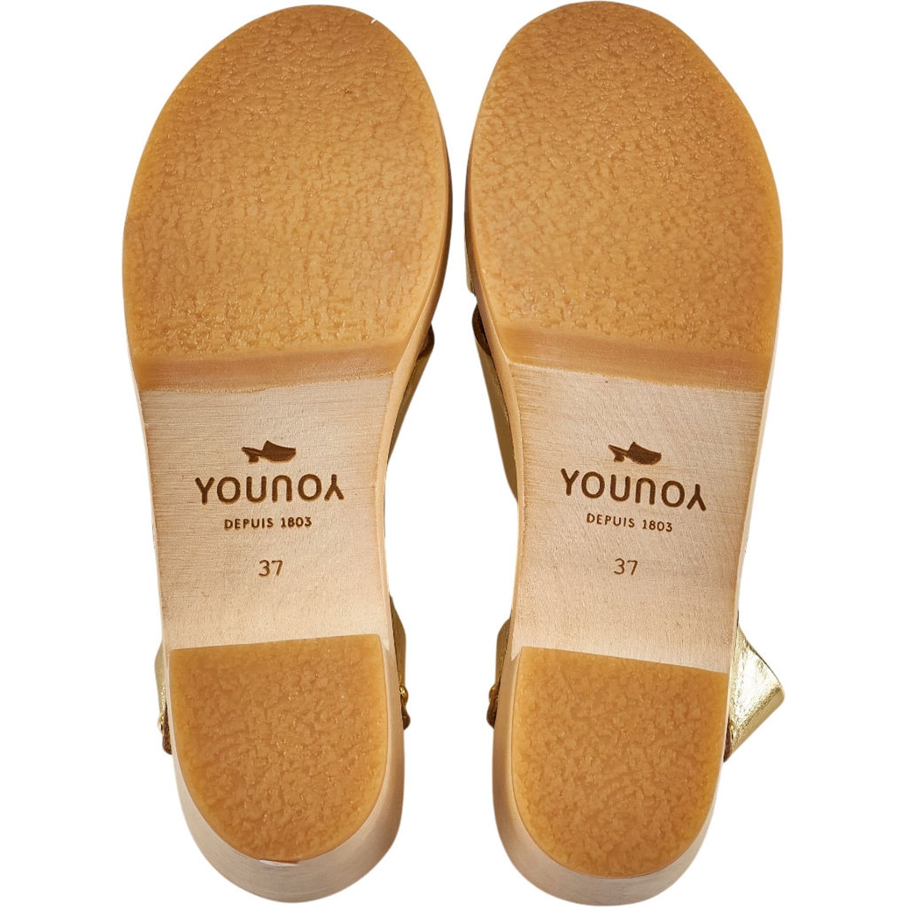YOUYOU Gold Leather Sandals