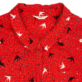 Hush Red Bird Print Dress UK 8