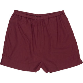 Hush Burgundy Red Linen Blend Shorts