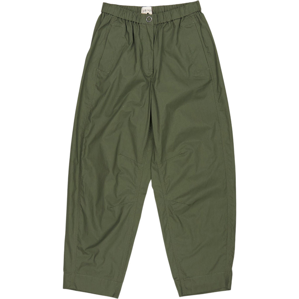 Hush Green Barrel Leg Cotton Trousers