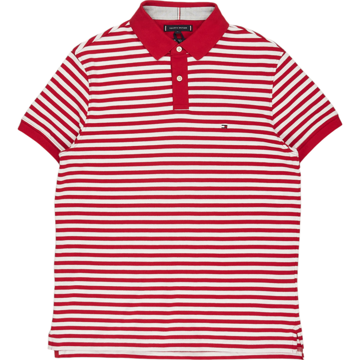 Tommy Hilfiger 1985 Primary Red Stripe Polo Shirt