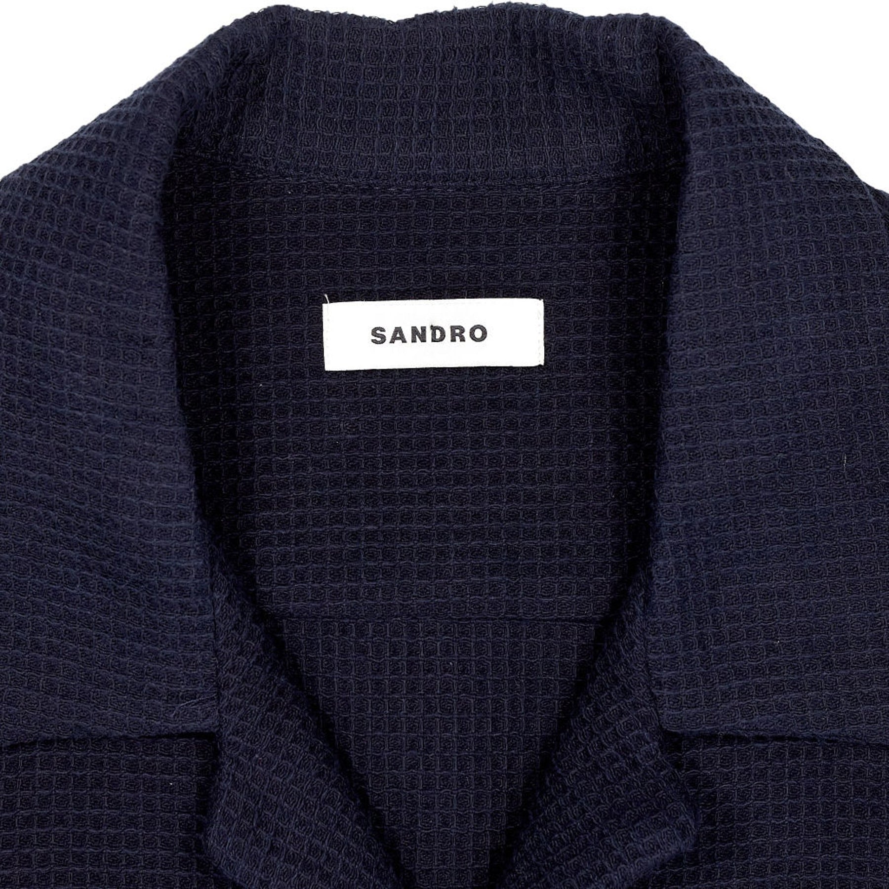 Sandro Navy Waffle Knit Shirt