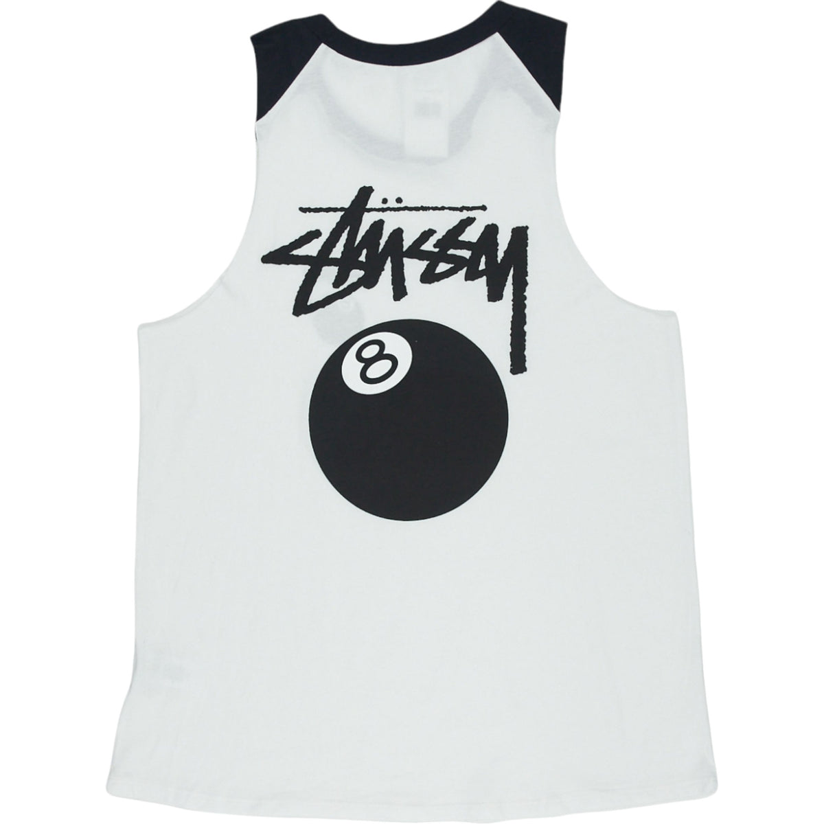 Stussy White Sleeveless Cotton Tank Top