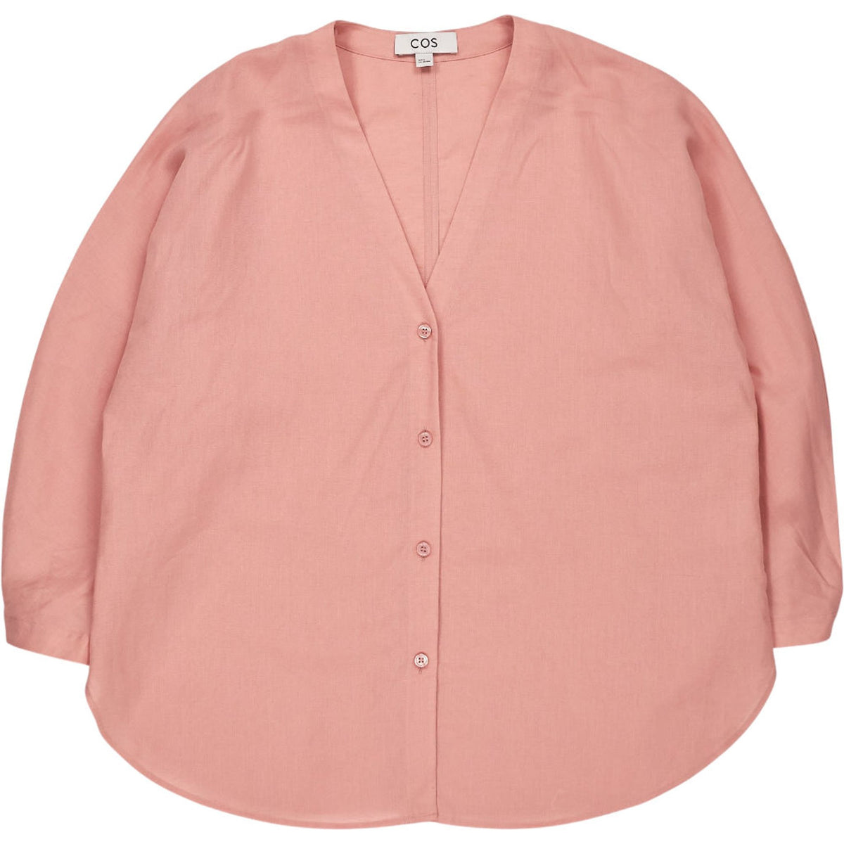 COS Pink Linen Blend Blouse