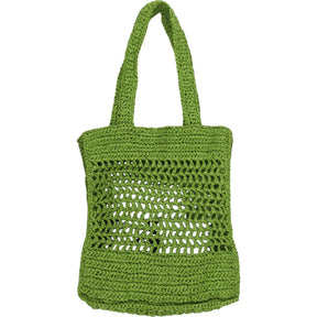 OMNES Green Crochet Tote Bag