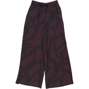 Hush Purple Black Wide Leg Trousers