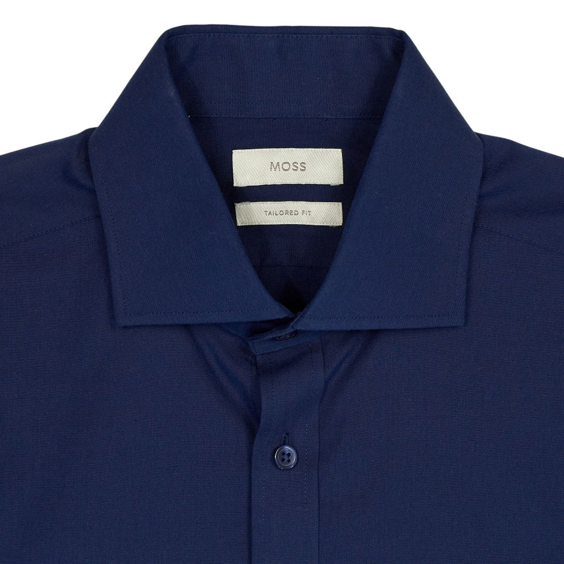 Moss Navy Tailored Fit Shirt