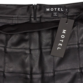 Motel Black PU Patchwork Skirt