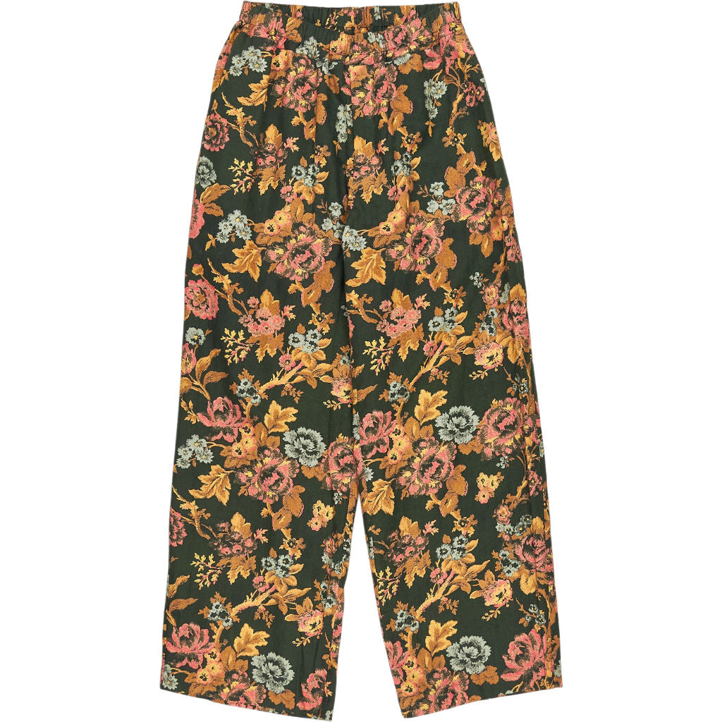 By Walid Green Floral Print Trousers