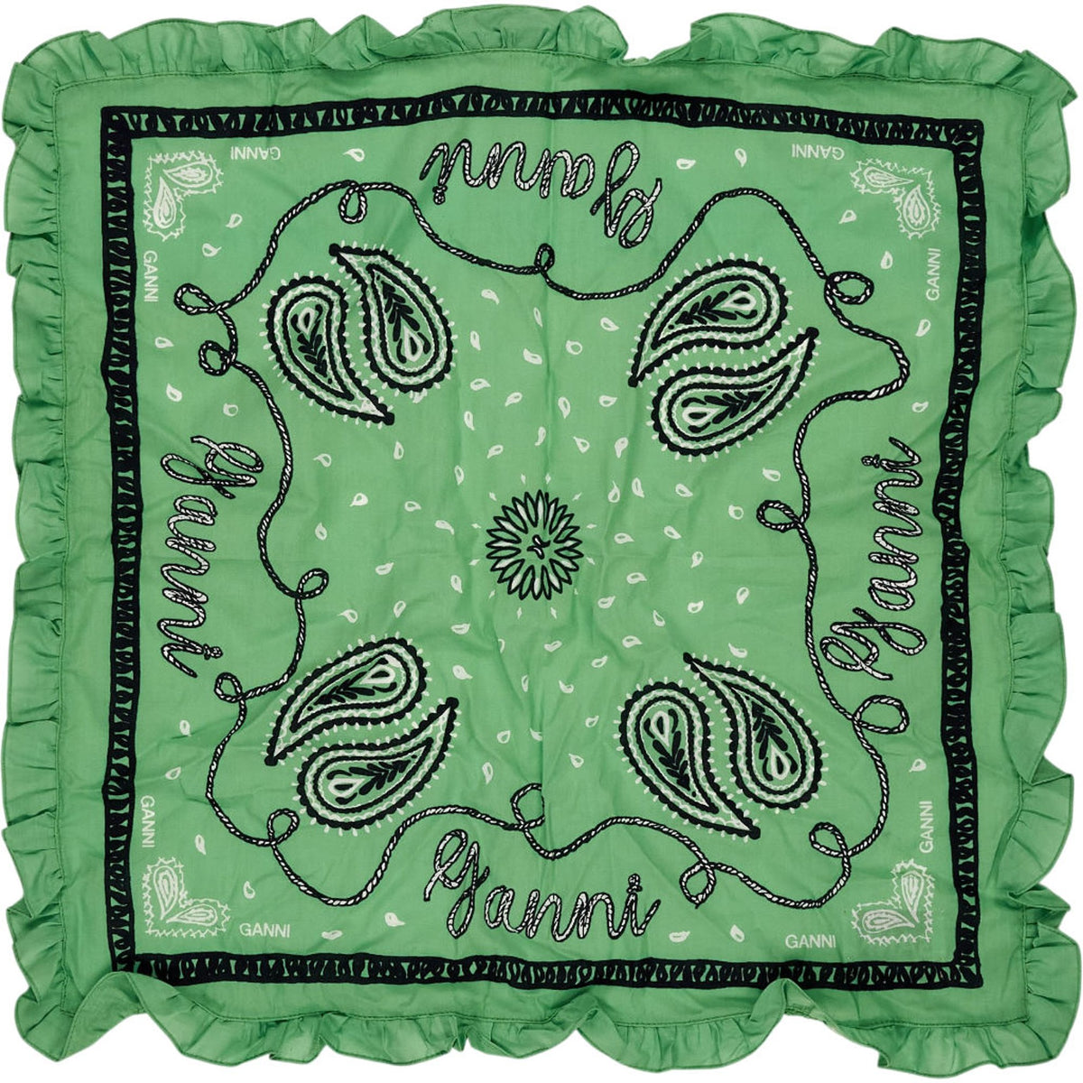 Ganni Green Peapod Bandana