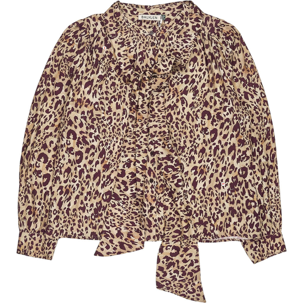 Baukjen Ischia Leopard Print Bow Neck Blouse