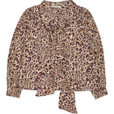Baukjen Ischia Leopard Print Bow Neck Blouse