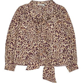 Baukjen Ischia Leopard Print Bow Neck Blouse