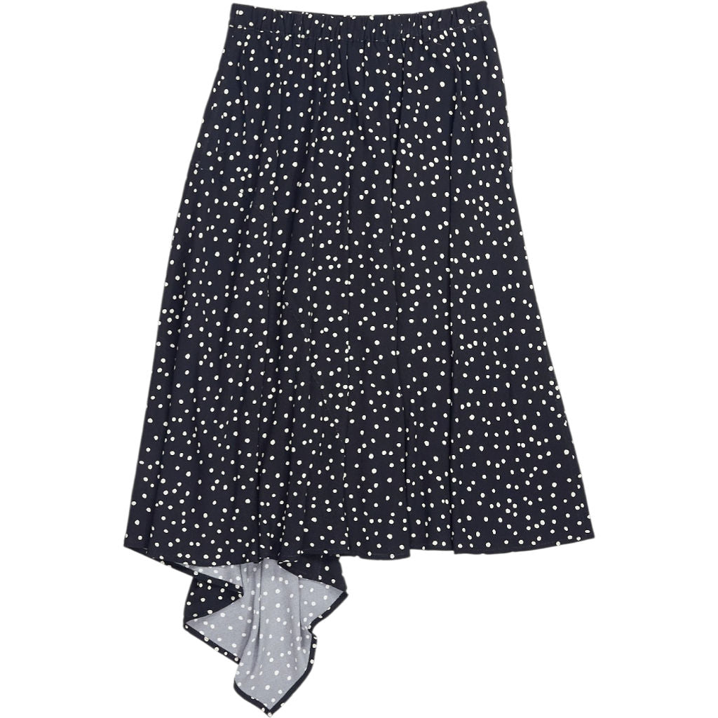 Hush Black Asym Crepe Polka Skirt