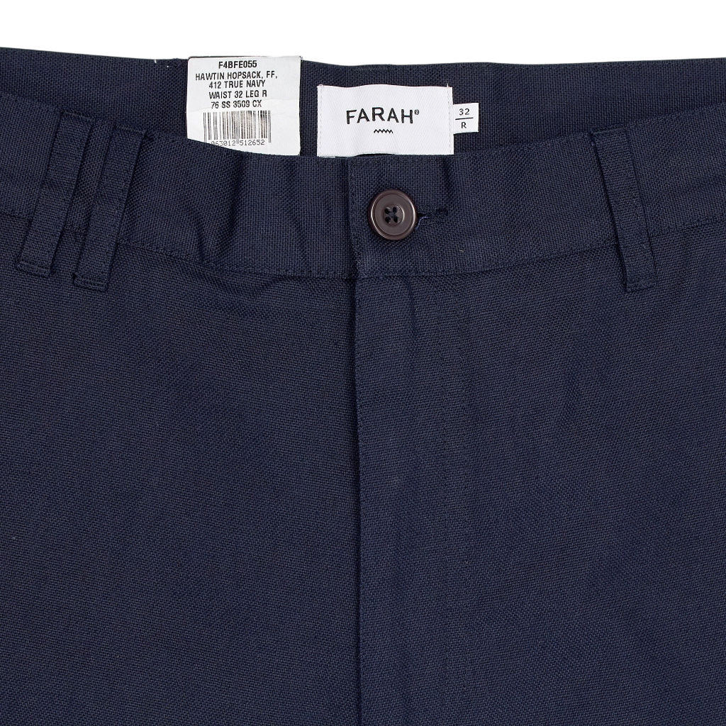 Farah Navy Hawtin Hopsack Trousers