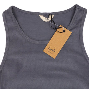 Hush Washed Black Taisie Ruched Ribbed Tank Top