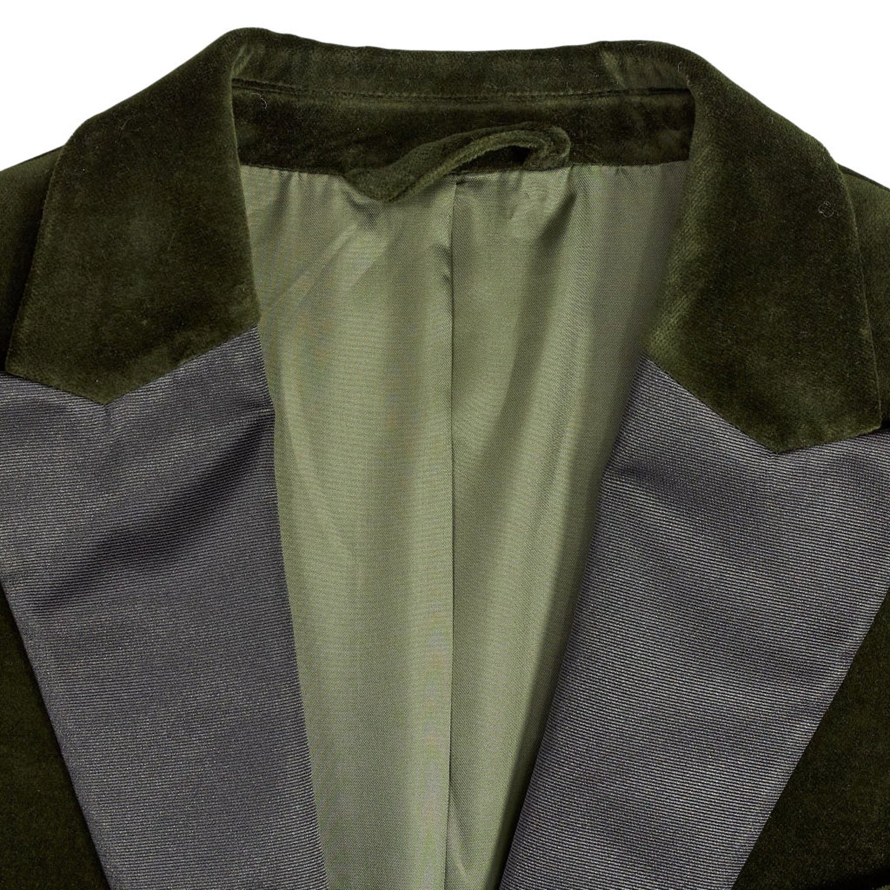 Moss Green Velvet Tailored Fit Jacket