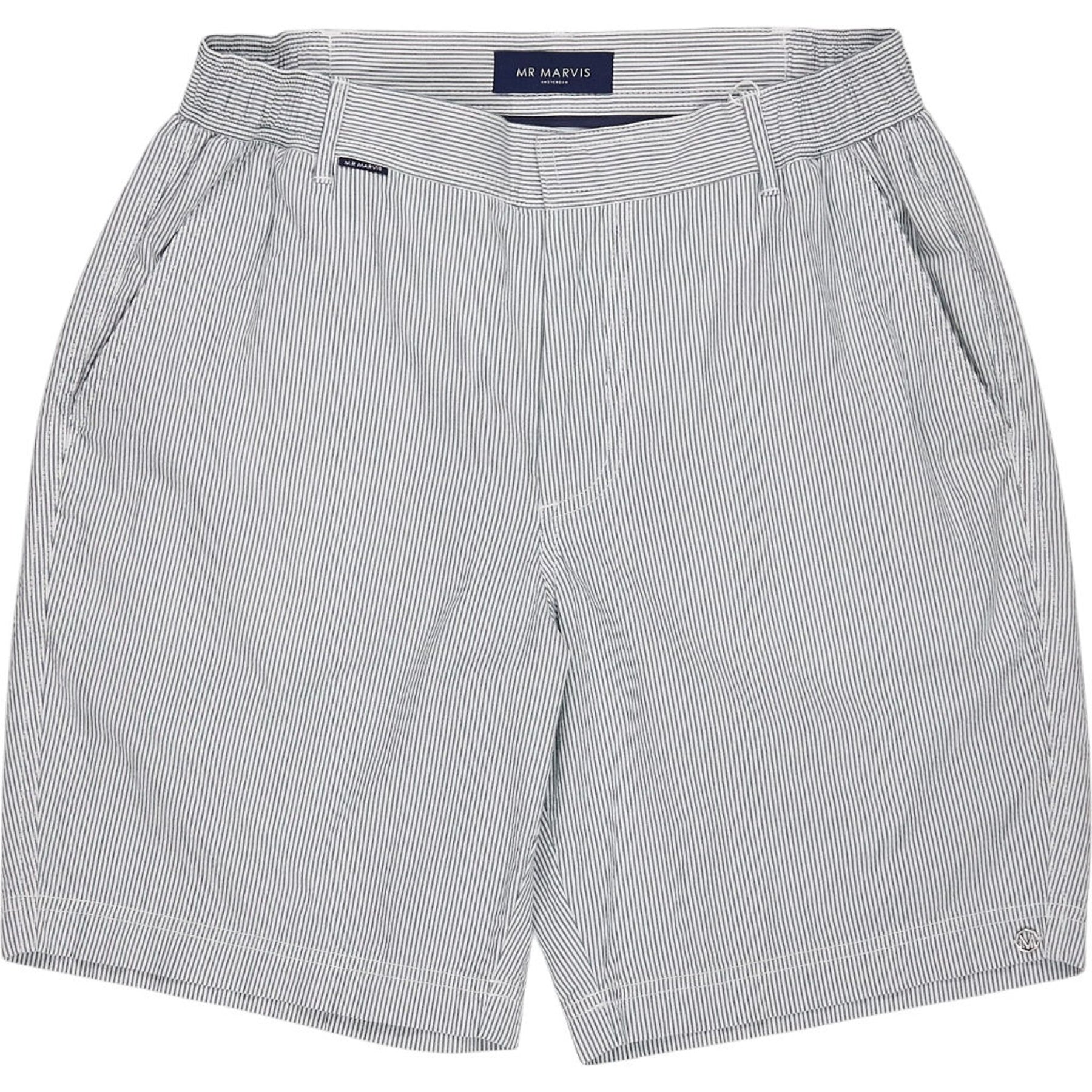Mr Marvis Blue/White Striped Seersuckers Shorts