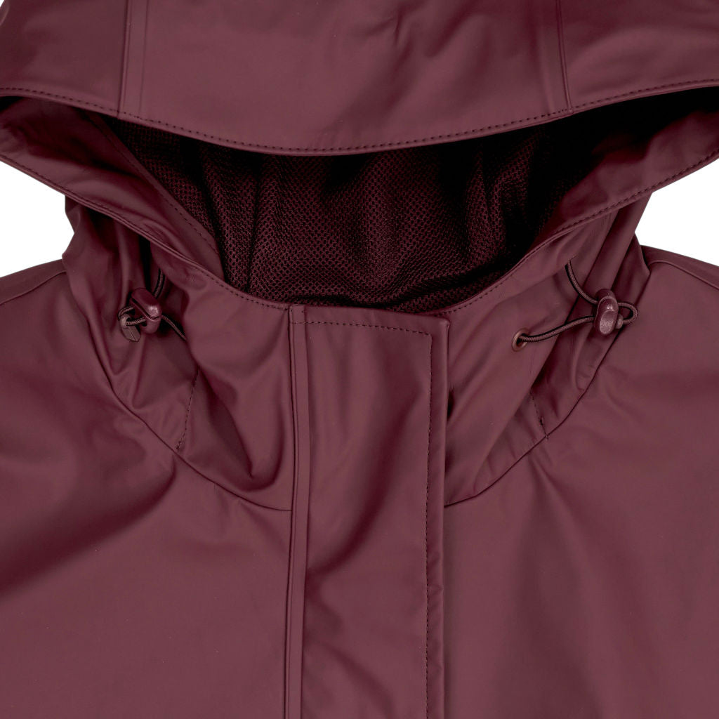 Lands' End Maroon Hooded Rain Jacket