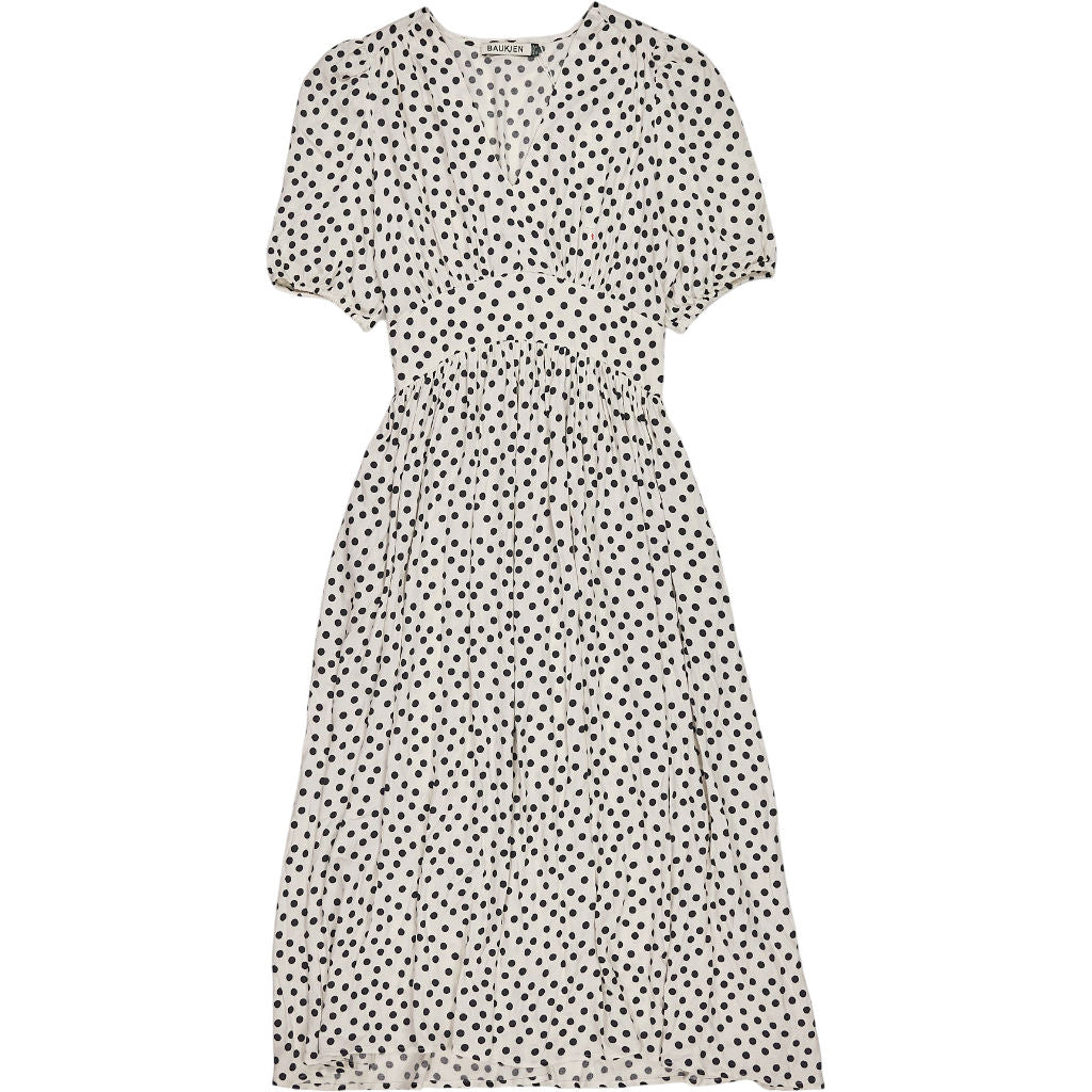 Baukjen Cream Polka Lina Midi Dress
