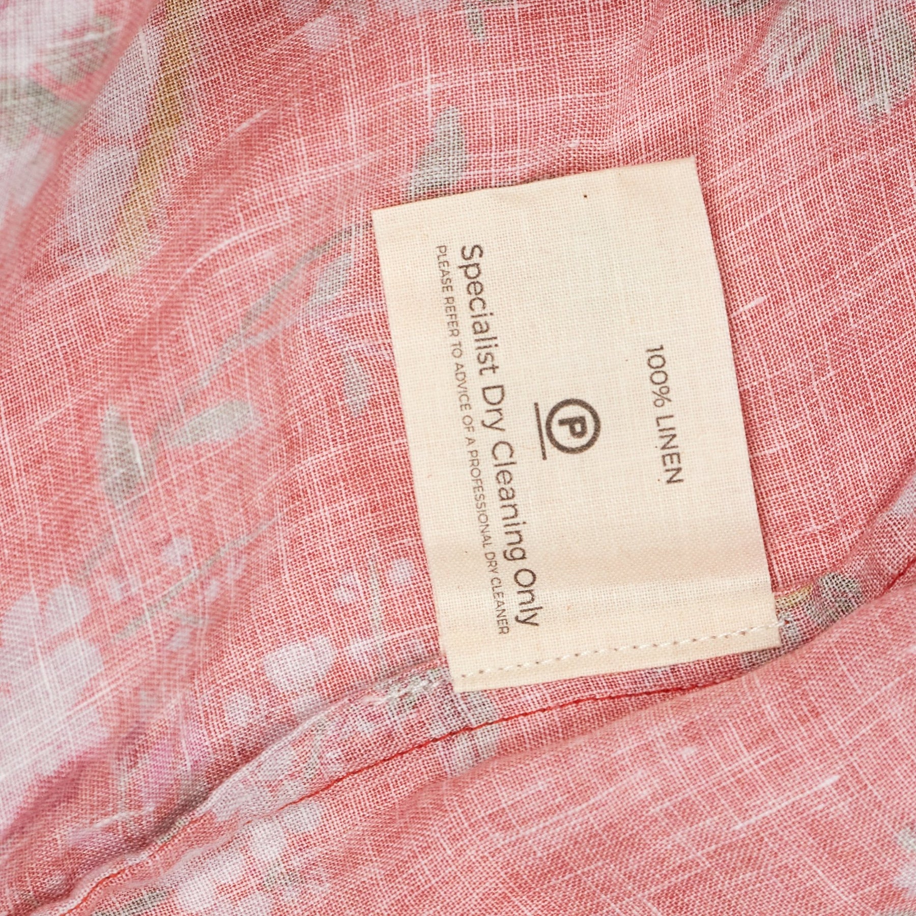 By Walid Red Floral Linen Dress