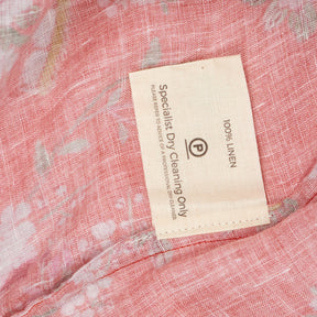 By Walid Red Floral Linen Dress