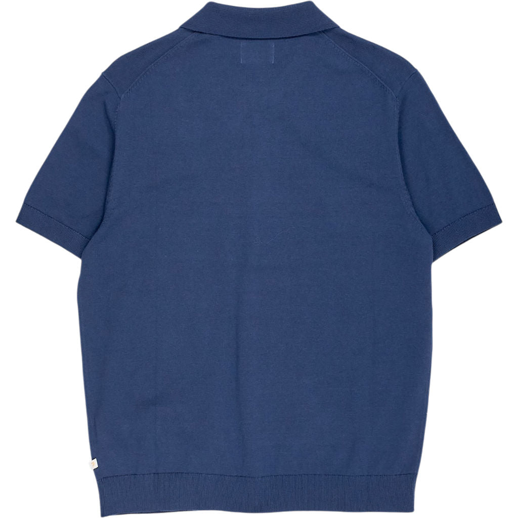 Farah Aegean Blue Knitted Polo Shirt