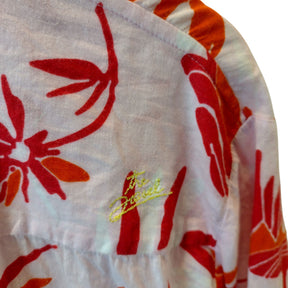 Diesel Red Orange Floral Cotton Shirt