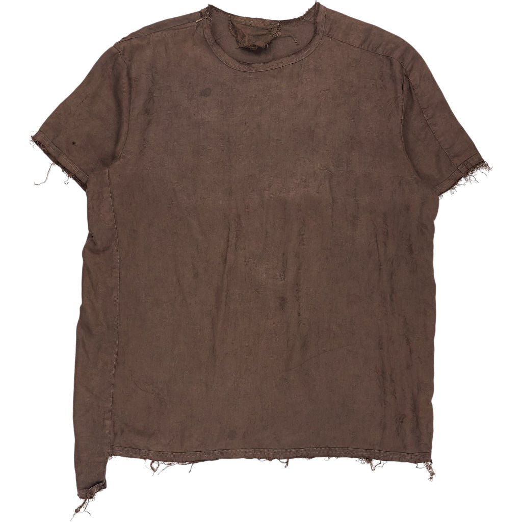 By Walid Brown Frayed T-Shirt
