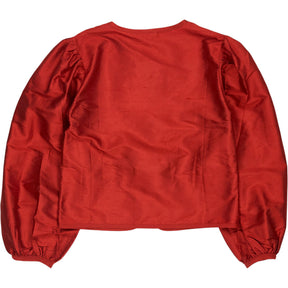 Hai Red Silk Tie Blouse