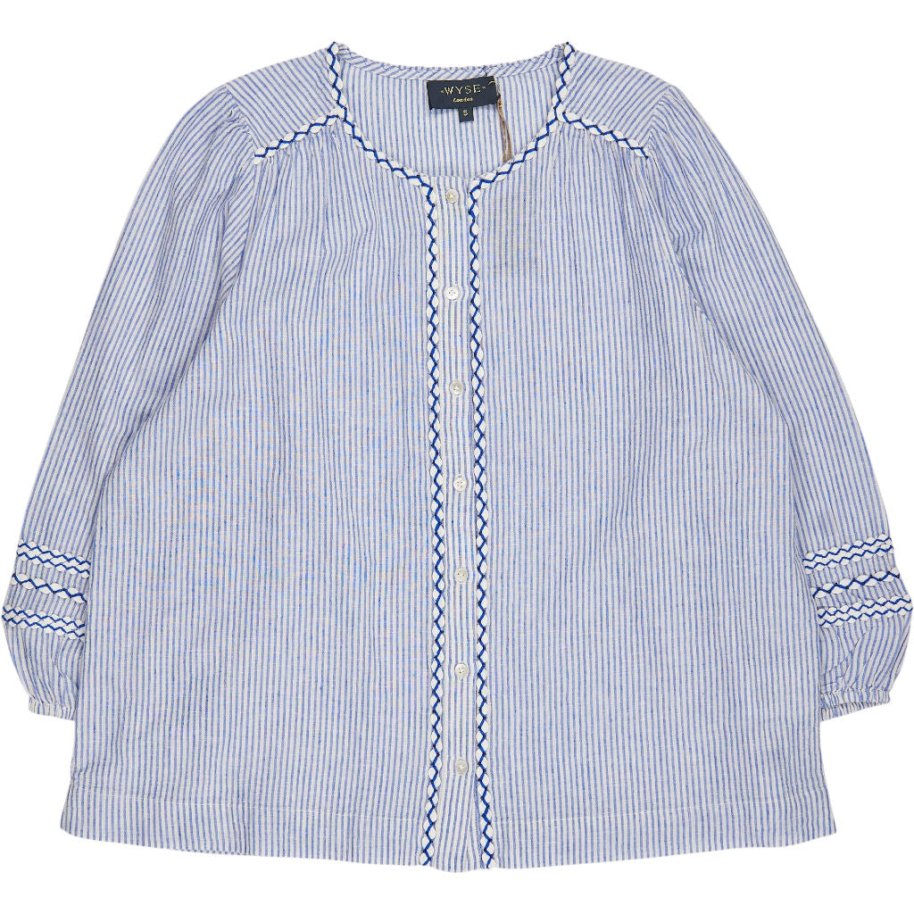 WYSE Blue Stripe Georgia Blouse