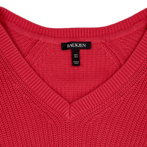 Baukjen Red Knit V-Neck Jumper