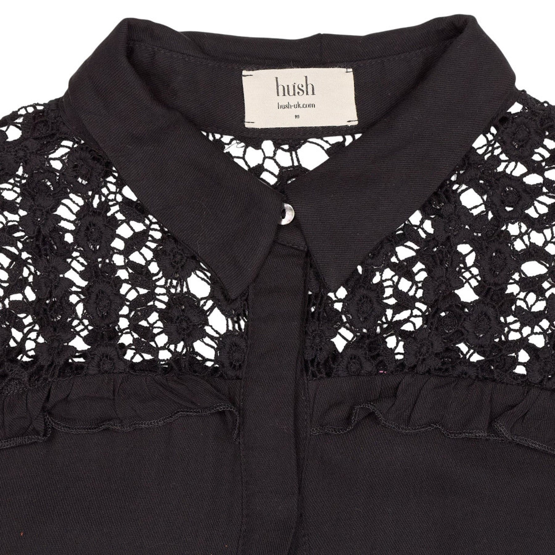 Hush Black Lace Detail Blouse