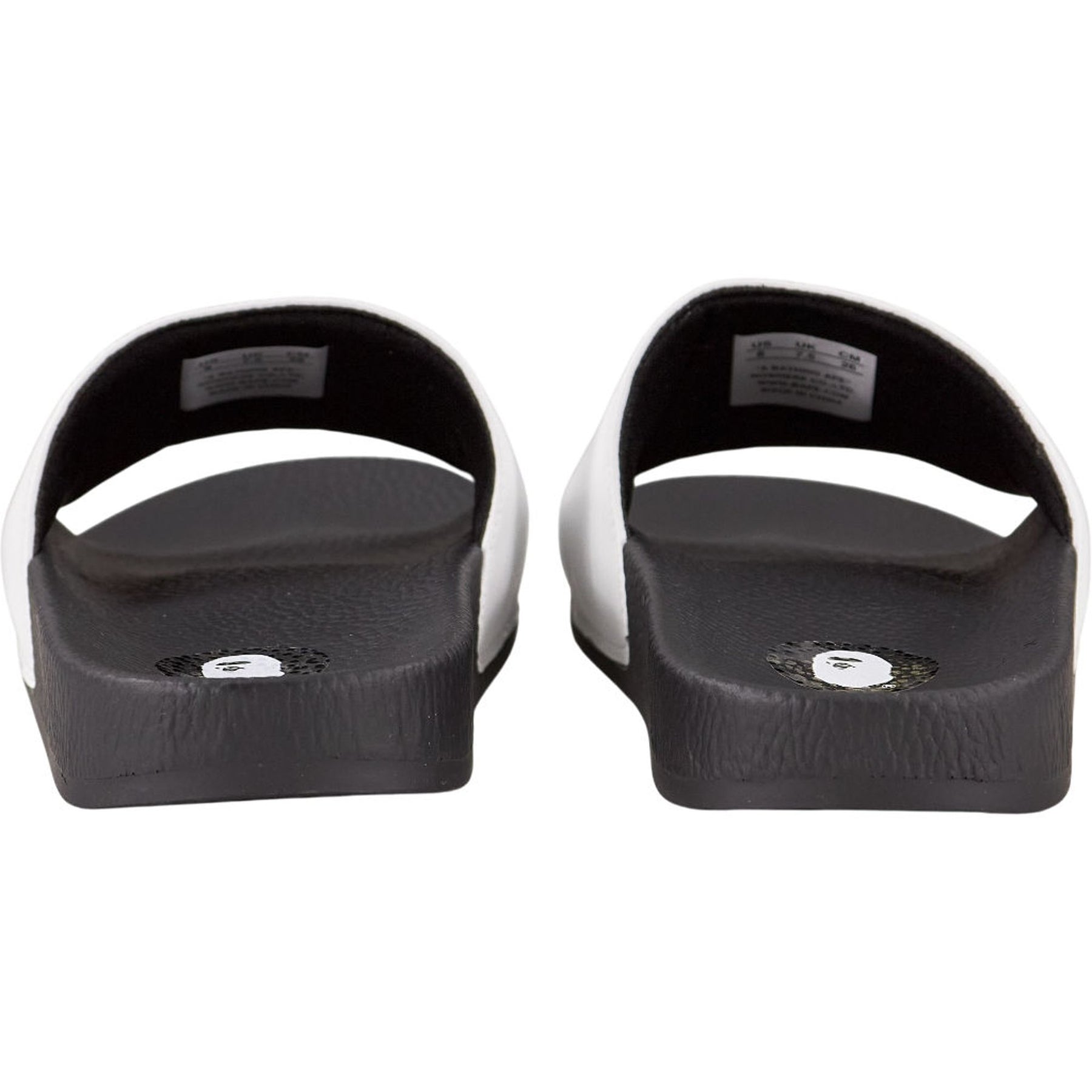 Bape White Black Slides