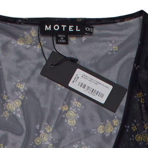 Motel Black Floral Sheer Cardigan
