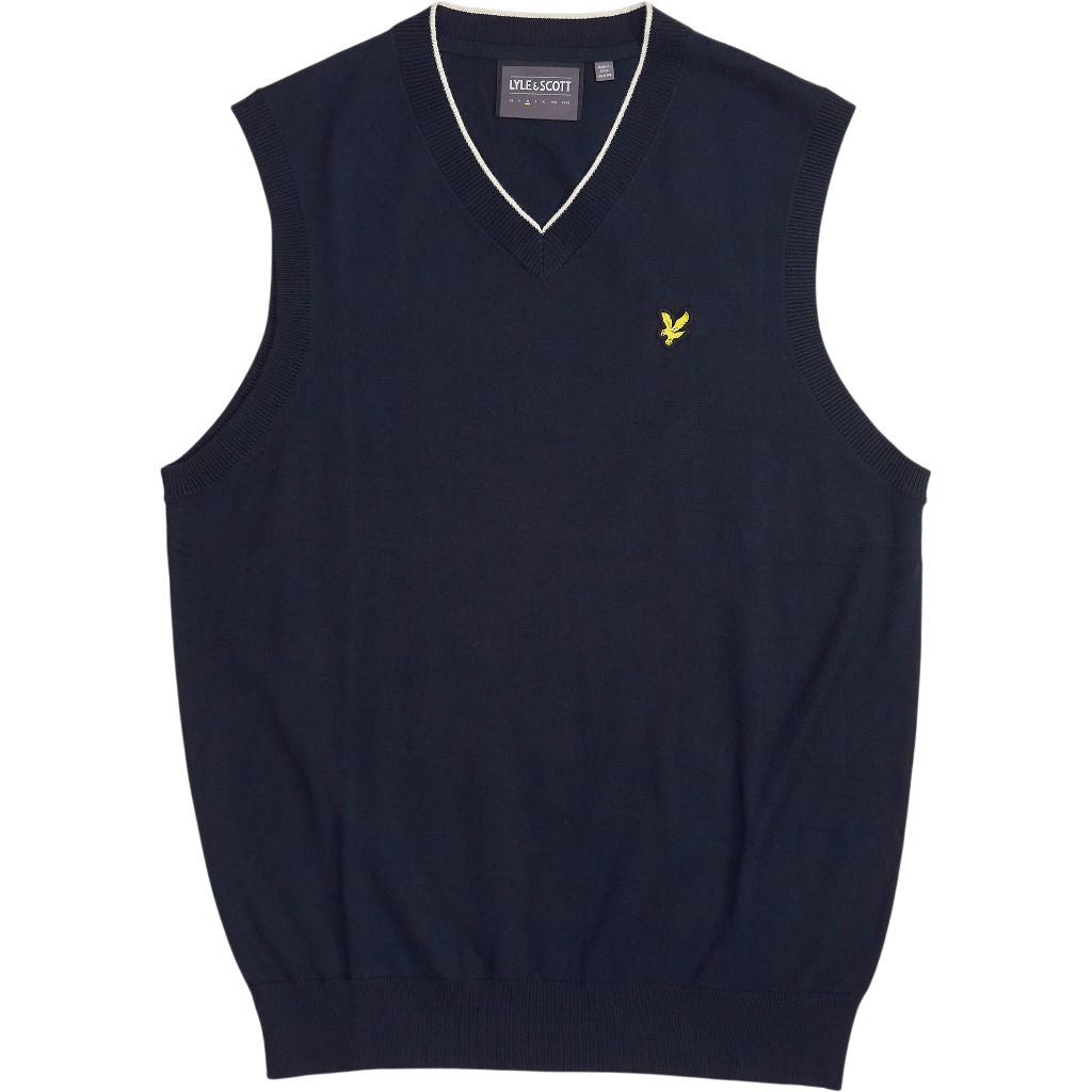 Lyle & Scott Navy V Neck Knit Vest