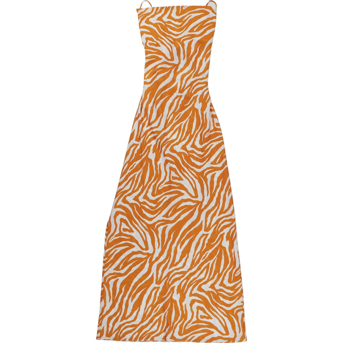OMNES Orange Zebra Midi Dress
