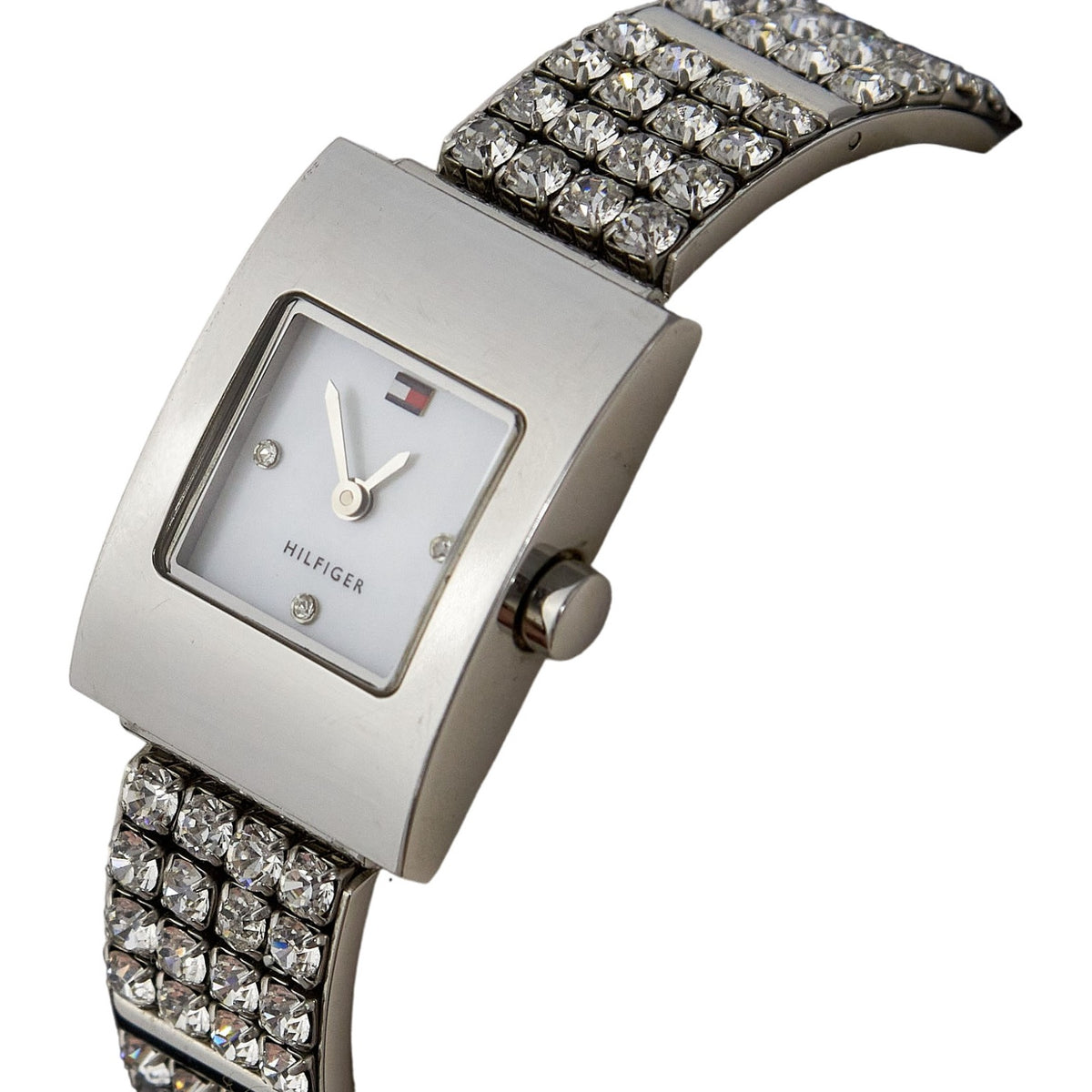 Tommy Hilfiger Silver Watch with Rhinestone Band