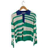 Next Green Striped Long Sleeve Rugby Top