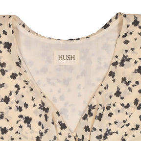 Hush Neutral Floral Chiffon Ruffle Blouse