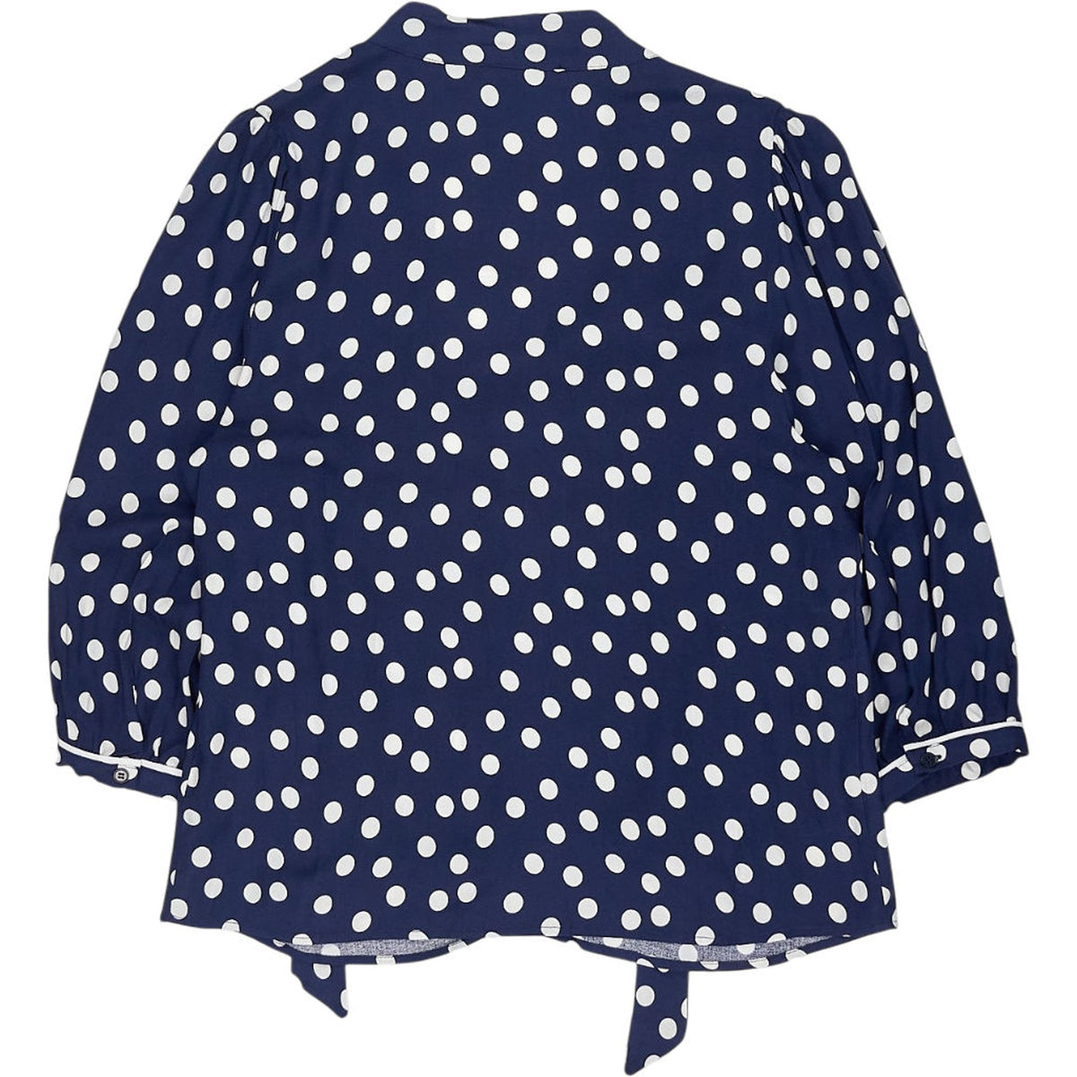 Baukjen Navy Polka Dot Tie Neck Blouse