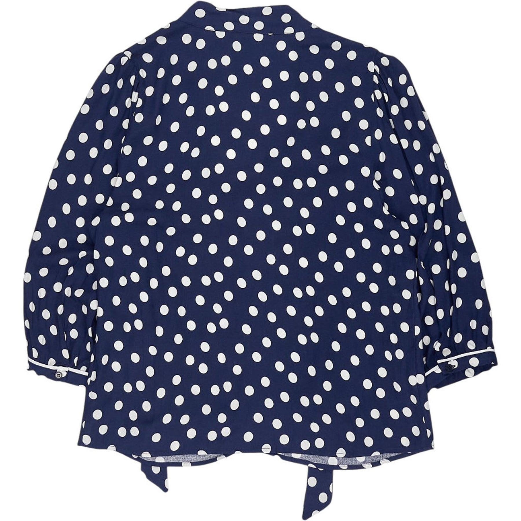 Baukjen Navy Polka Dot Tie Neck Blouse