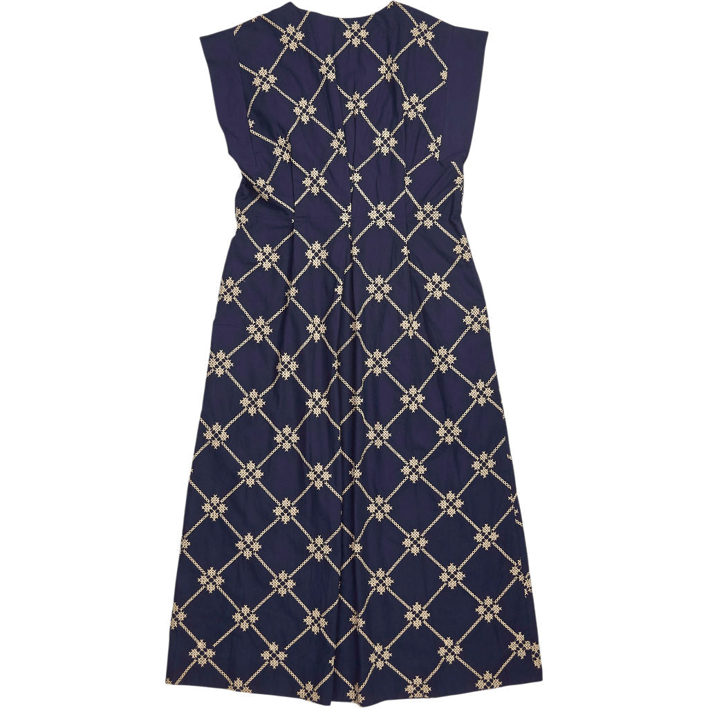 Bonté Navy Blue Embroidered Dina Dress