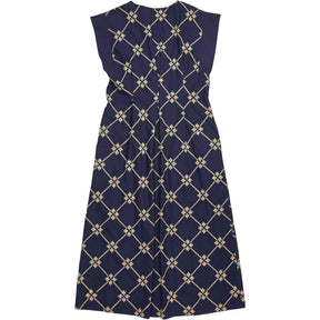 Bonté Navy Blue Embroidered Dina Dress