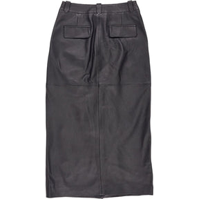 Mint Velvet Black Leather Skirt